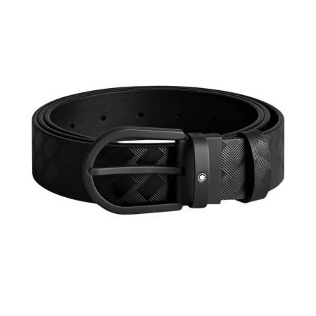 Montblanc Extreme 3.0 Cintura in Pelle Nera e Fibbia a Ferro di Cavallo Ref. MB199086 - Tomasini Francia