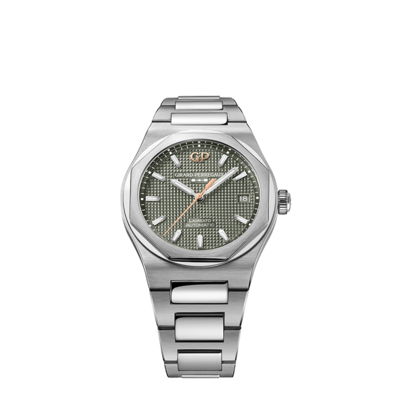 Girard-Perregaux Laureato 38mm Sage Green Ref. 81005-11-3407-1CM - Tomasini Francia