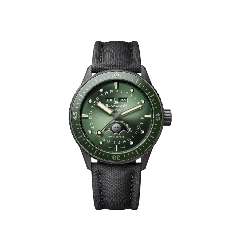 BlancPain Fifty Fathoms Bathyscaphe Quantième Complet Phases de Lune Ref. 5054 0153 B52A - Tomasini Francia