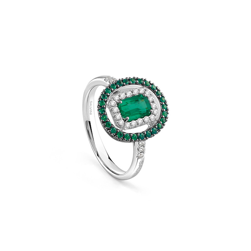 Salvini Classic Anello Brillanti e Smeraldi Ref. 20106354 - Tomasini Francia