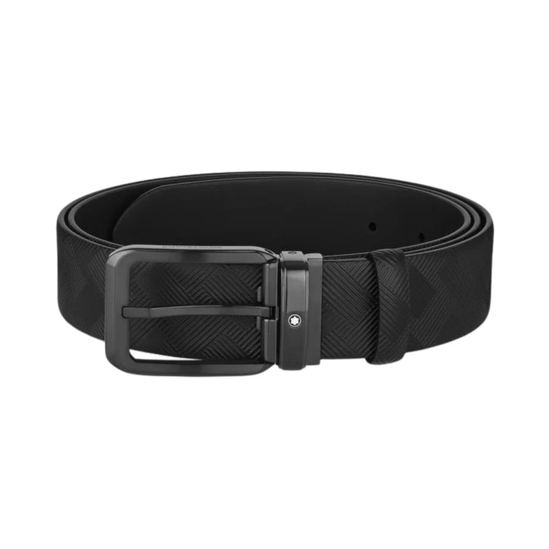 Montblanc Reversible black leather belt 35 mm Ref. MB130587 - Tomasini Francia