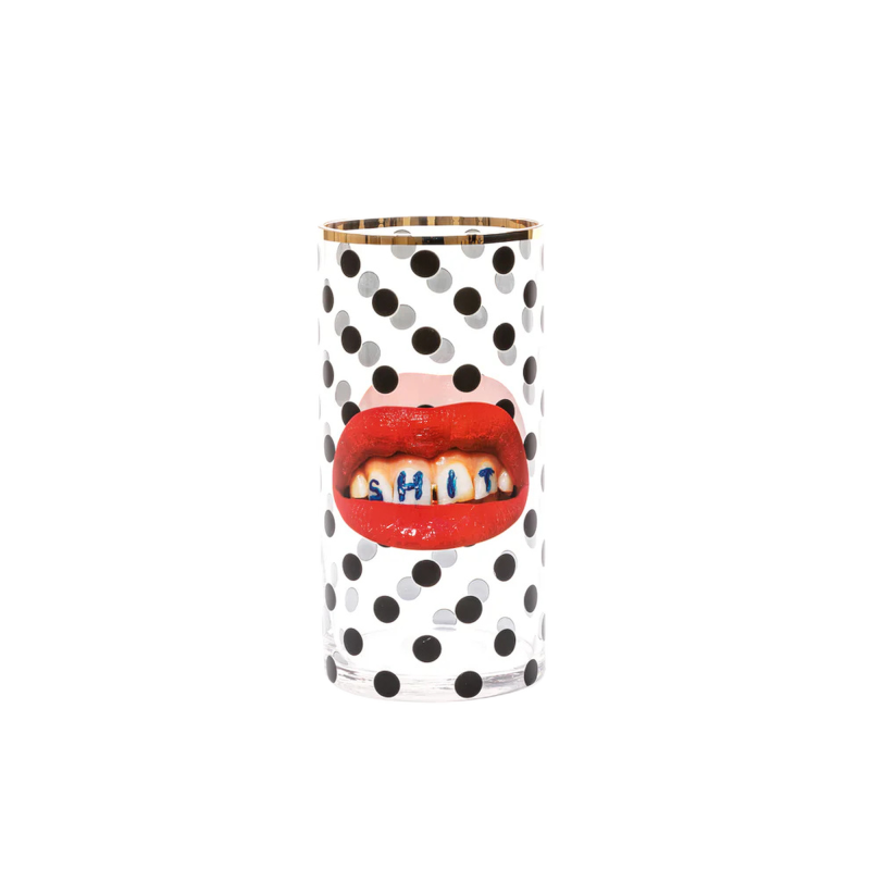 Seletti Glass Vase Shit Pois Cylindrical medium Ref. 14170 - Tomasini Francia