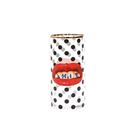 Seletti Glass Vase Shit Pois Cylindrical medium Ref. 14170 - Tomasini Francia