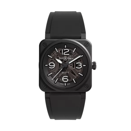 Bell & Ross BR-03 Skeleton Black Ceramic Ref. BR03A-BL-SKCE/SRB - Tomasini Francia