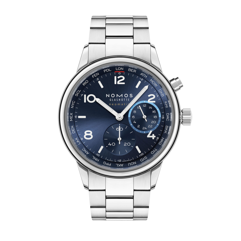 Nomos Glashütte Club Sport Neomatik Worldtimer Blue Ref. 790 - Tomasini Francia