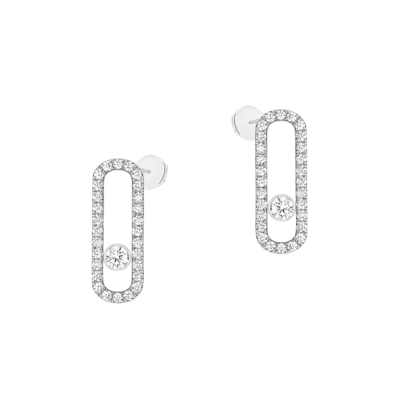 Messika Move Uno Pavé Earrings Ref. 12183-WG - Tomasini Francia