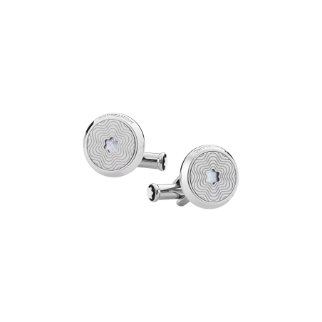 Montblanc  Gemelli con Emblema a Forma di Vetta Innevata in Madreperla Ref. MB123808 - Tomasini Francia