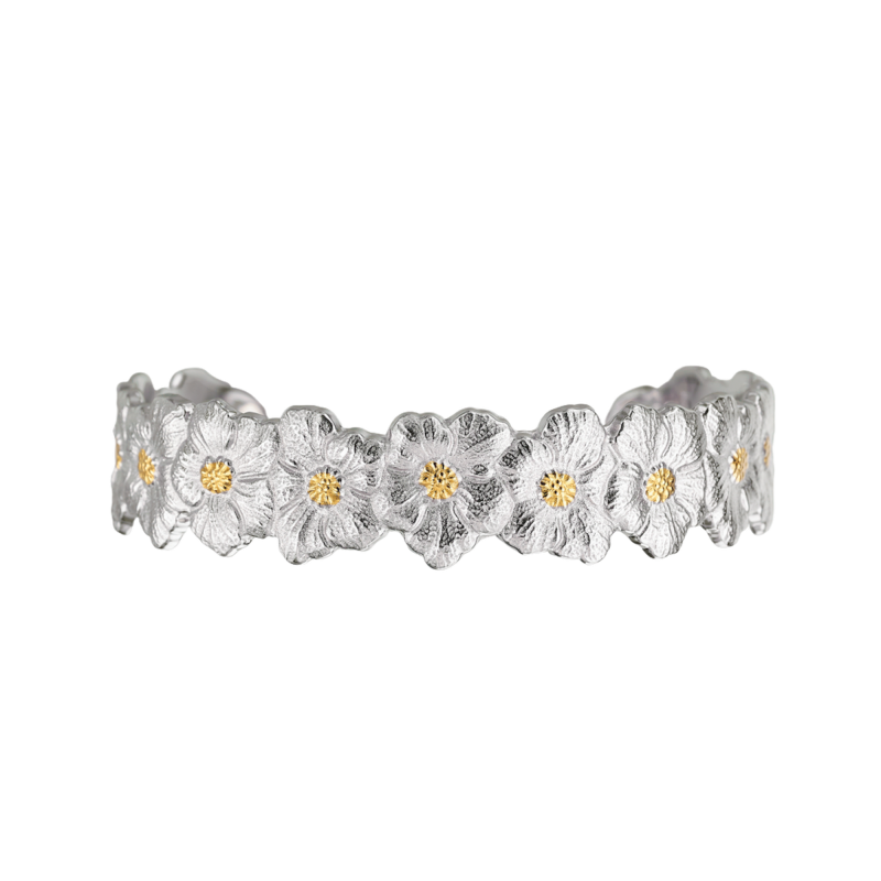 Buccellati Blossoms Vermeil Gardenia Silver Bracelet Ref. JAGBRA023518 - Tomasini Francia