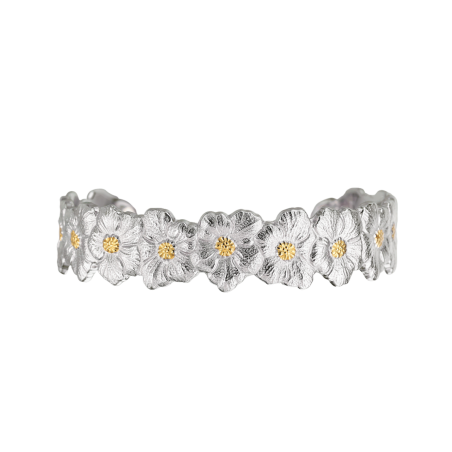 Buccellati Blossoms Vermeil Gardenia Silver Bracelet Ref. JAGBRA023518 - Tomasini Francia