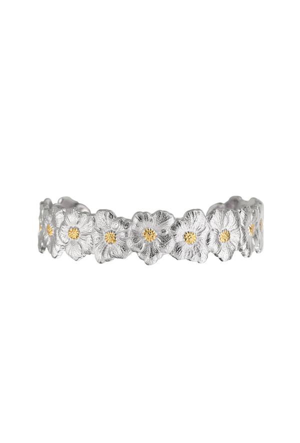 Buccellati Blossoms Vermeil Gardenia Silver Bracelet Ref. JAGBRA023518 - Tomasini Francia