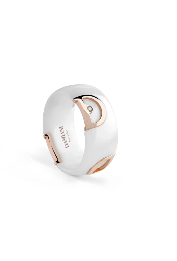Damiani D-icon White Ceramic Ring Size 11 Ref. 20082183 - Tomasini Francia