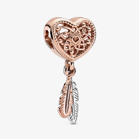 Charm Acchiappasogni Con Piume E Cuore Openwork Ref. 789068C00 - Tomasini Francia