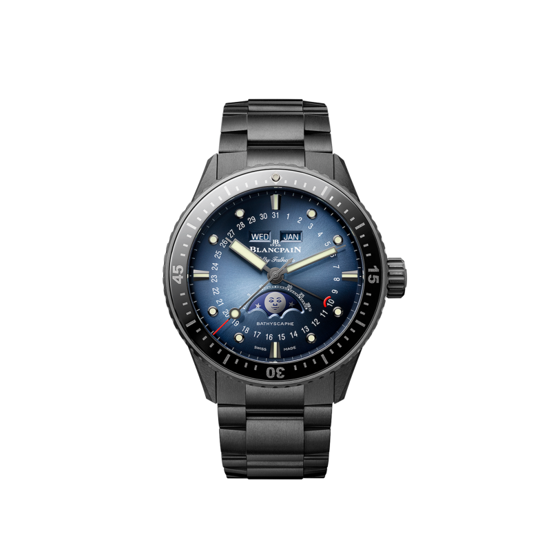 Blancpain Fifty Fathoms Bathyscaphe Quantième Complet Phases de Lune Ref. 5054 0140 01S - Tomasini Francia