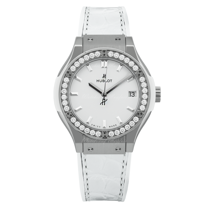 Hublot Classic Fusion Titatium White Diamonds Ref. 581.NE.2010.LR.1204 - Tomasini Francia