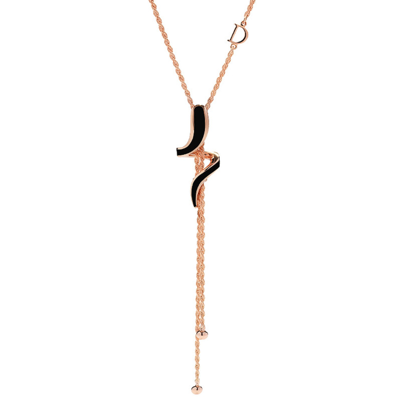 Damiani Collana Eden Oro Rosa E Smalto Nero Ref. 20073054 - Tomasini Francia