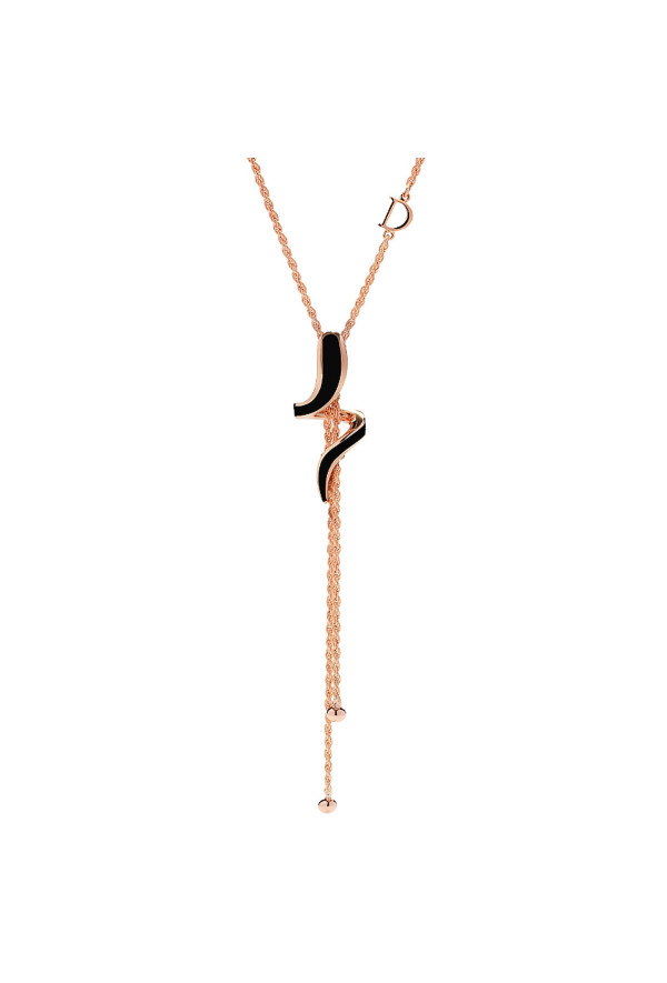 Damiani Collana Eden Oro Rosa E Smalto Nero Ref. 20073054 - Tomasini Francia