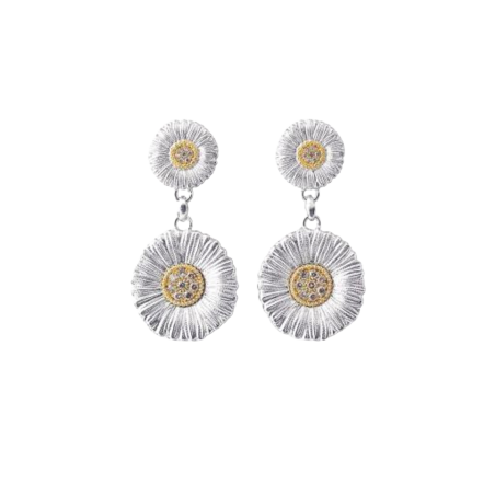 Buccellati Blossoms Diamonds Margherita In Argento Orecchini Ref. JAGEAR023558 - Tomasini Francia
