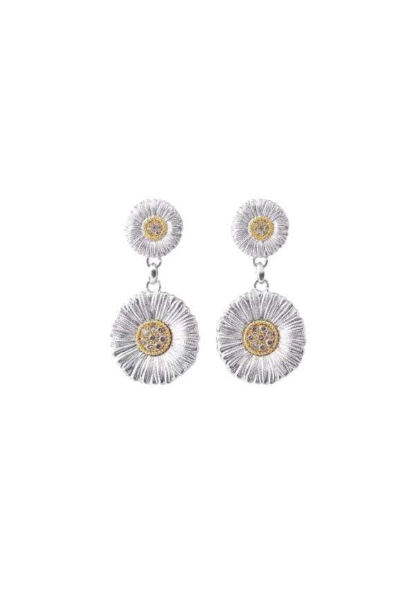 Buccellati Blossoms Diamonds Margherita In Argento Orecchini Ref. JAGEAR023558 - Tomasini Francia