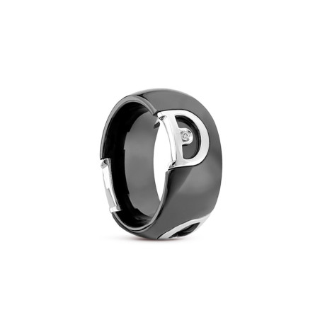 Damiani Anello D-icon Ceramica Nera Ed Oro Bianco Misura 11 Ref. 20045780 - Tomasini Francia