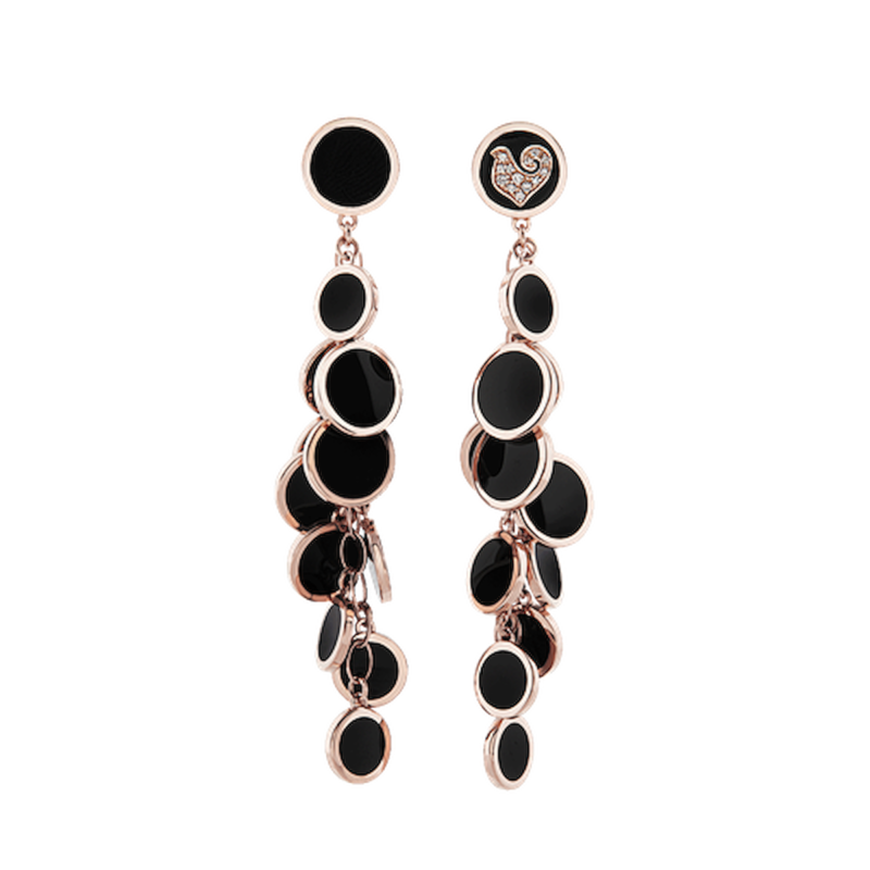 Chantecler Paillettes Gold Earrings Ref. 42614 - Tomasini Francia