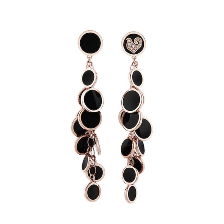 Chantecler Paillettes Gold Earrings Ref. 42614 - Tomasini Francia