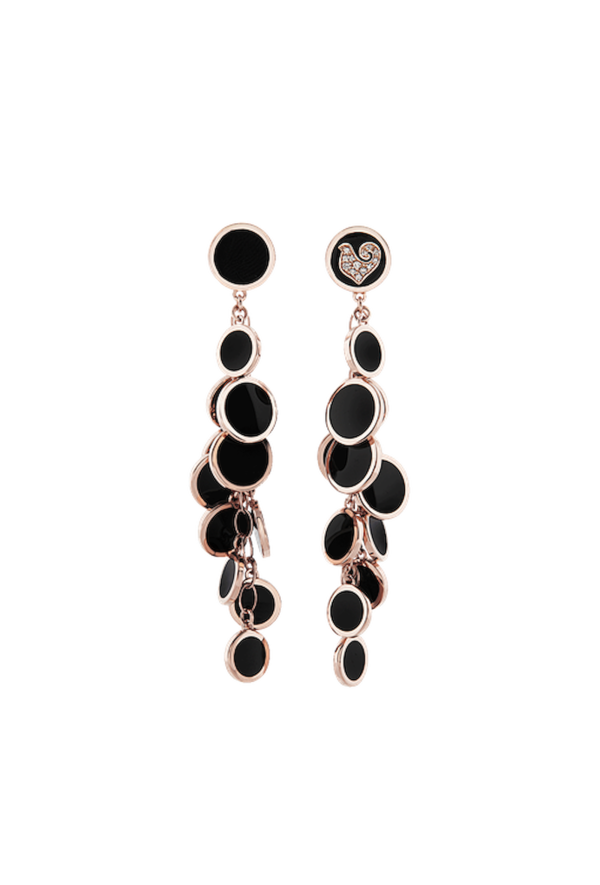 Chantecler Paillettes Gold Earrings Ref. 42614 - Tomasini Francia