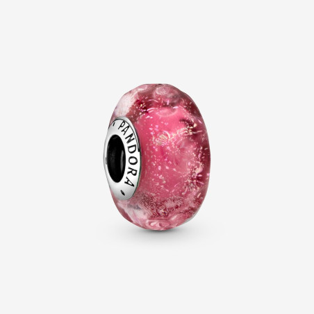 Charm In Vetro Di Murano Rosa Con Onde Ref. 798872C00 - Tomasini Francia
