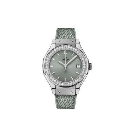 Hublot Classic Fusion Titanium Sage Green Diamonds Ref. 581.NX.891G.NR.1104 - Tomasini Francia