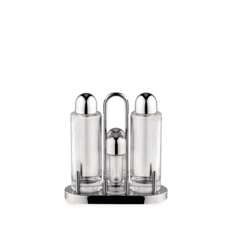 Oliera Alessi Con Portacondimenti In Acciaio Lucido E Vetro Cristallino Ref. 5070 - Tomasini Francia