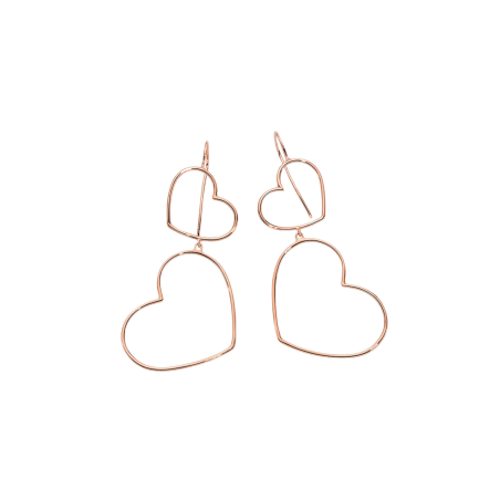 Marco Gerbella Orecchini Doppio Cuore Oro Rosa Ref. CF-OP-54-XR - Tomasini Francia
