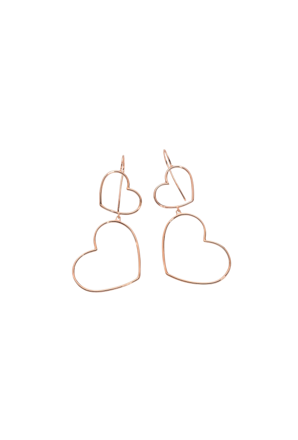 Marco Gerbella Orecchini Doppio Cuore Oro Rosa Ref. CF-OP-54-XR - Tomasini Francia