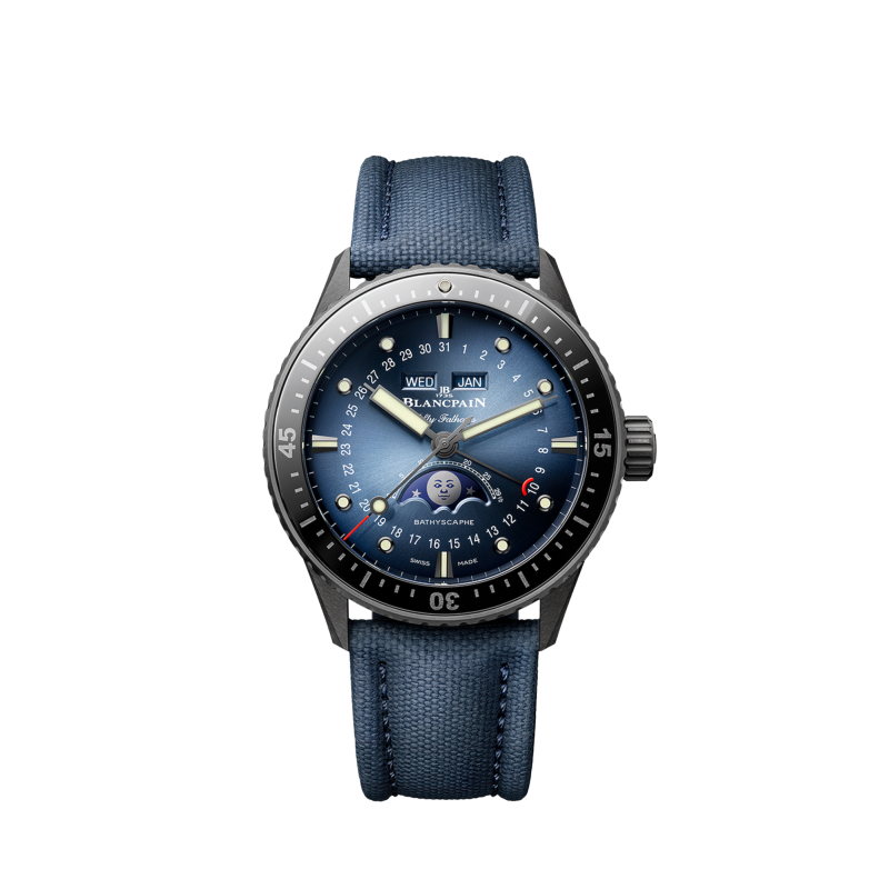 Blancpain Fifty Fathoms Bathyscaphe  Quantième Complet Phases de Lune Ref. 5054 0140 O52A - Tomasini Francia