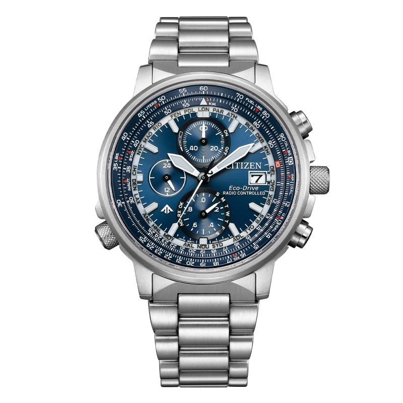 Citizen Radiocontrollato Crono Pilot Acciaio 41mm Ref. AT8300-58L - Tomasini Francia