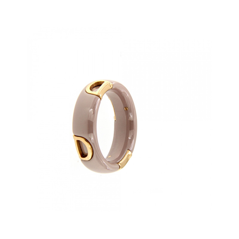 Damiani Anello D-icon Ceramica Cappuccino Ed Oro Rosa Misura 13