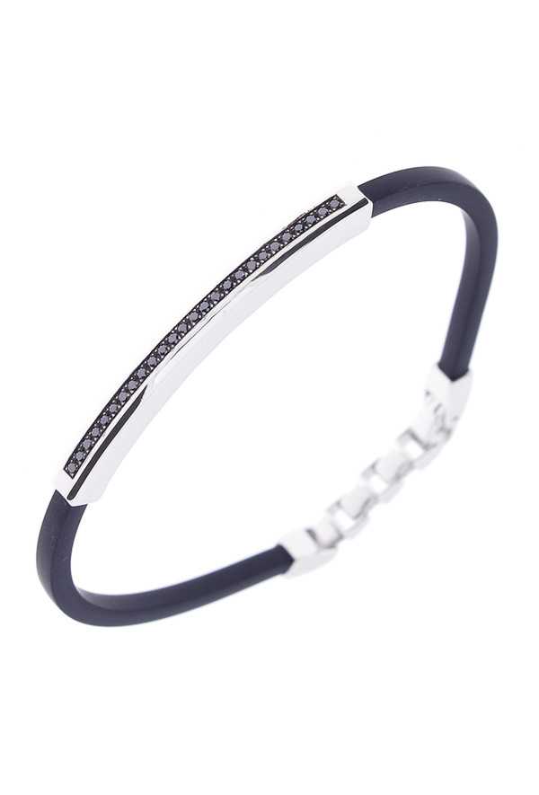 Salvini Bracciale Caucciù, Argento E Diamanti Neri Ref. 20088013-[duplicato]-1 - Tomasini Francia
