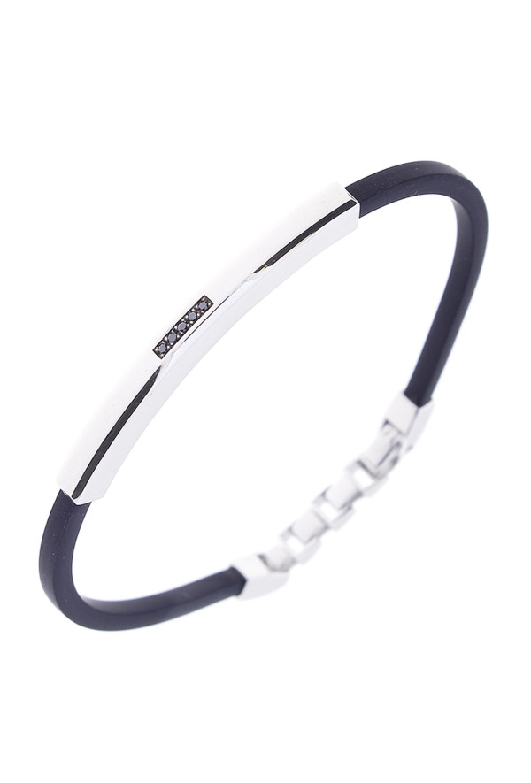 Salvini Bracciale Caucciù, Argento E Diamanti Neri Ref. 20088013-[duplicato]-2 - Tomasini Francia
