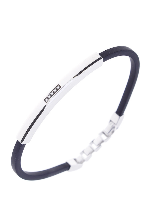 Salvini Bracciale Caucciù, Argento E Diamanti Ref. 20088013-[duplicato]-3 - Tomasini Francia