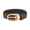 Montblanc 30mm Brown Leather Belt with Horseshoe Buckle