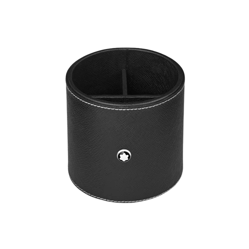 Montblanc Black leather round pen holder Ref. MB133163