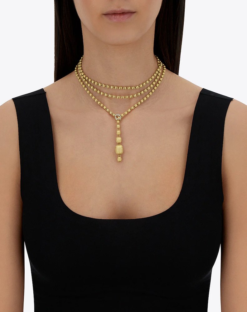 Nanis Ivy Slim Collana Iconica  Convertibile Con Boules Lunga
