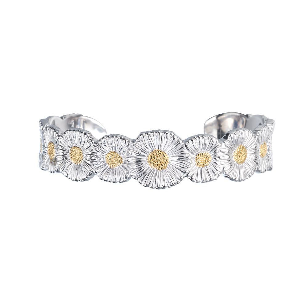 Buccellati Blossoms Vermeil Margherita Silver and Gold Bracelet Ref. JAGBRA023525