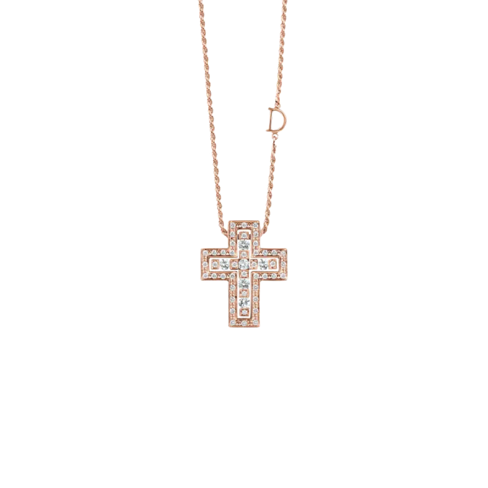 Damiani Belle Epoque Collierino Croce Oro Rosa Ref. 20079802
