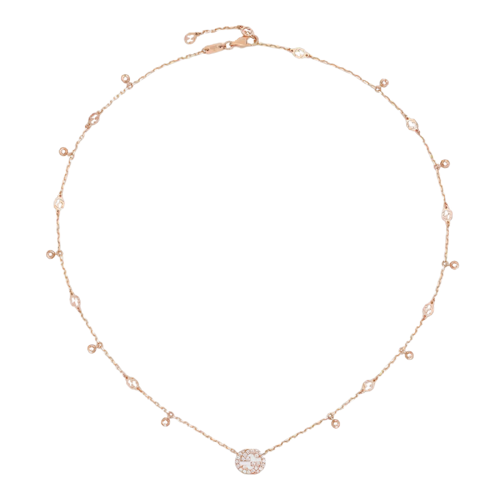 COLLANA INTERLOCKING G CON DIAMANTI YBB729402001 Ref. YBB729402001