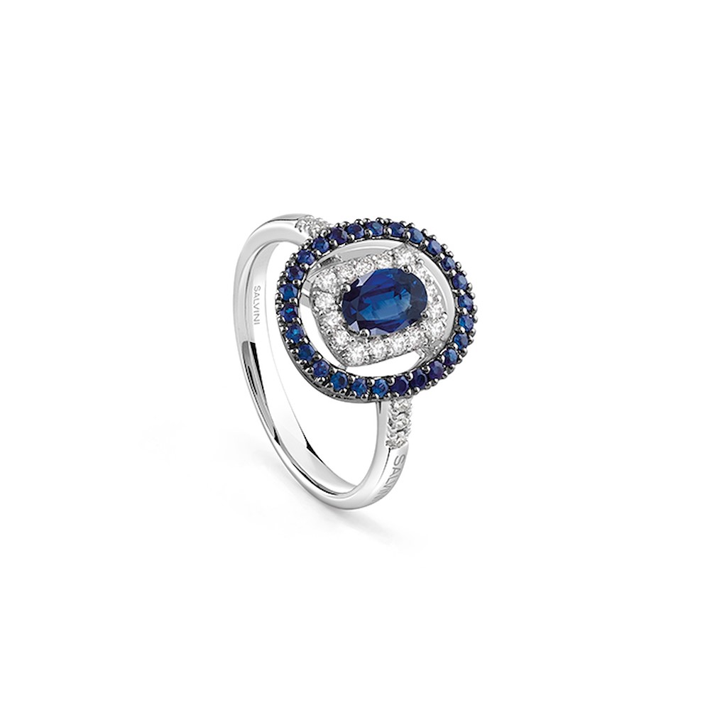 Salvini Classico Anello Brillanti Zaffiri Ref. 20106347