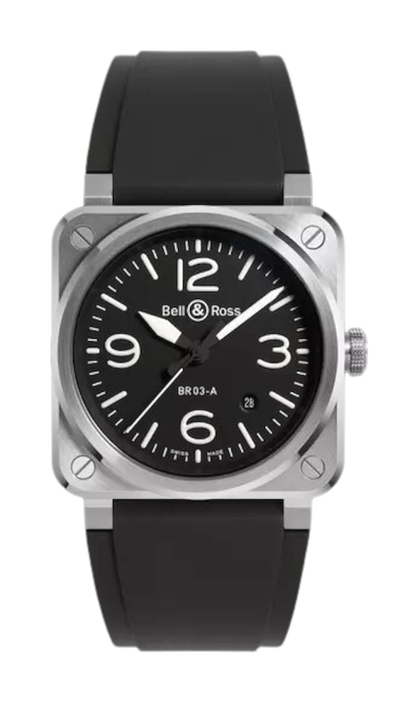 BR 03 BLACK STEEL 41 MM BR03ABLSTSRB Ref. BR03A-BL-ST/SRB