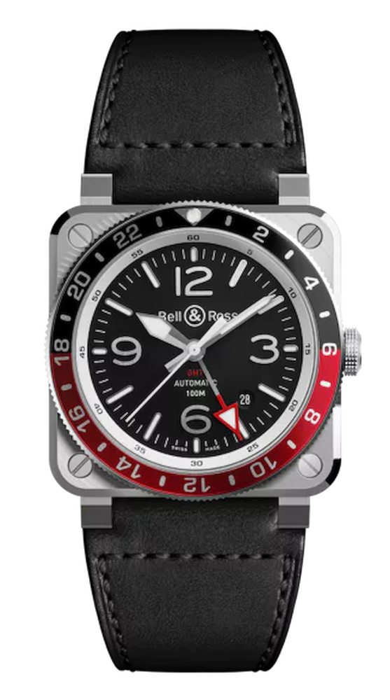 Bell & Ross BR-03 GMT Black Ref. BR0393-BL-ST/SCA