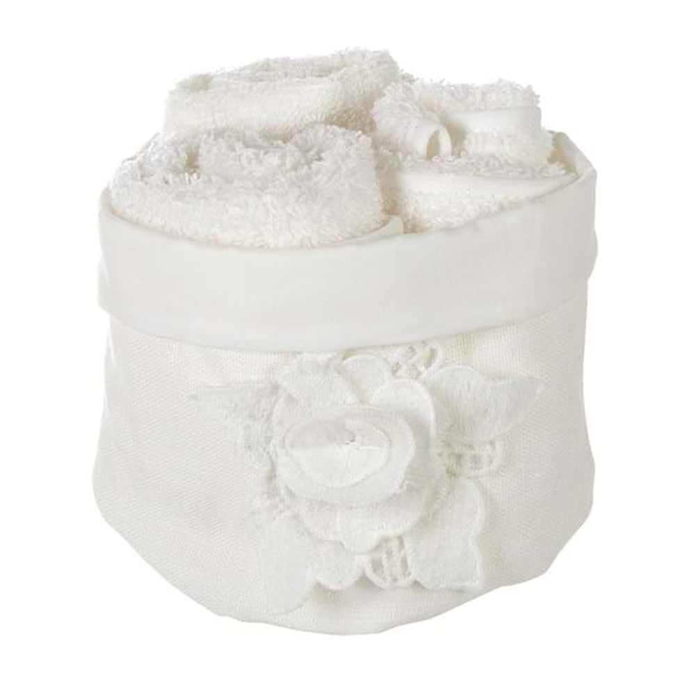 Blanc Mariclò Cestino Con 3 Lavette Ref. A28808