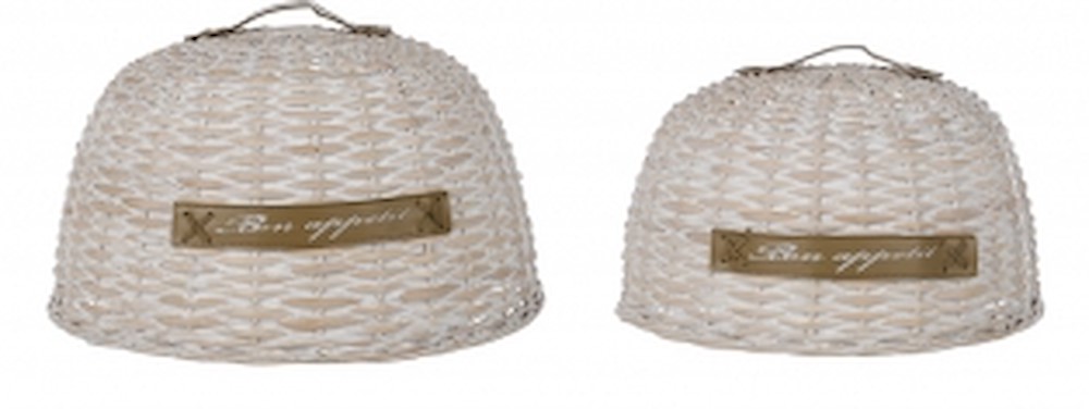 Set 2 Campana In Rattan Blanc Mariclò Ref. A20970