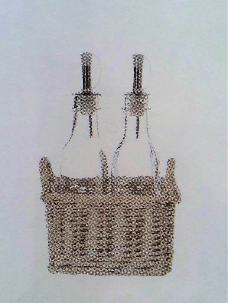 Cestino Con Bottiglie Olio/aceto Blanc Mariclò Ref. A21012