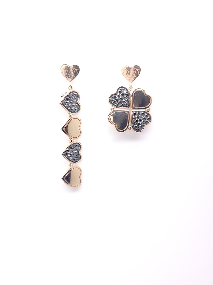 Love & Luck Orecchini Pendenti Diamanti Neri